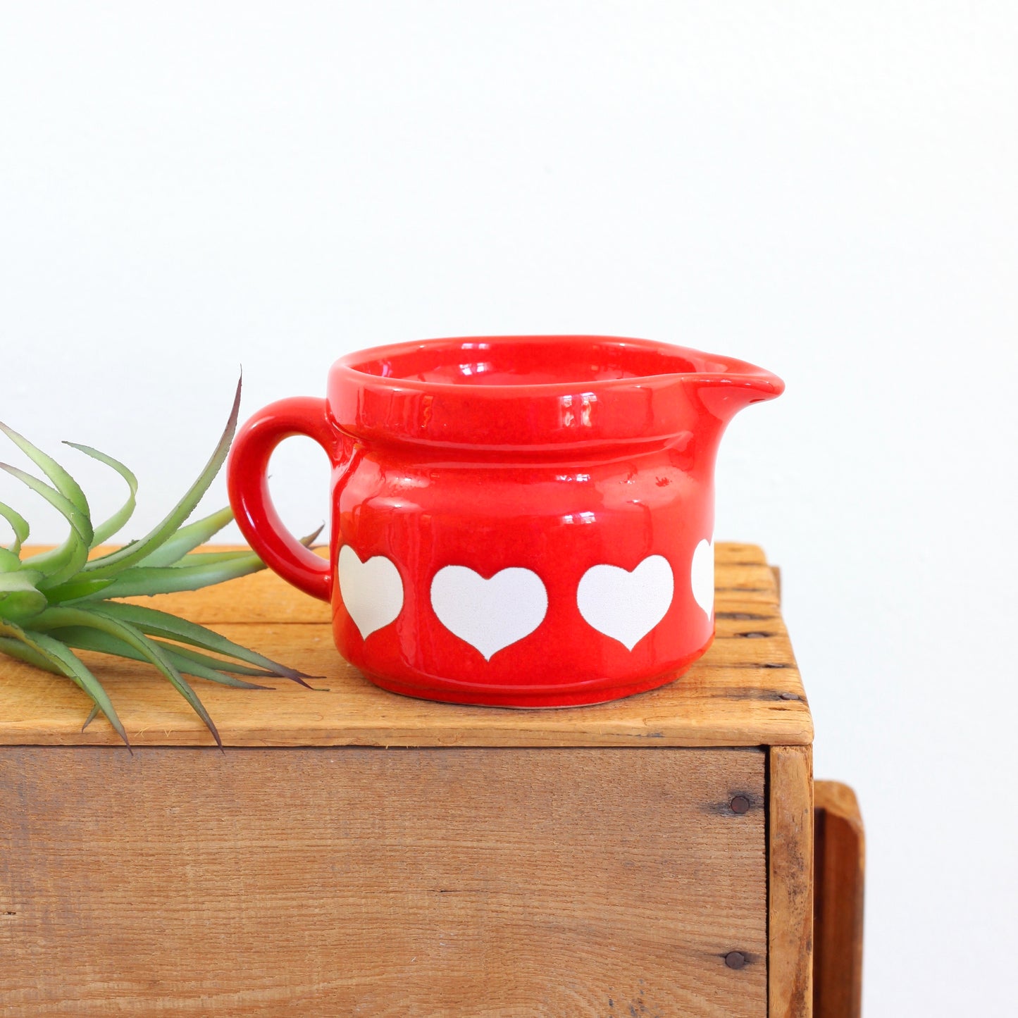 SOLD - Vintage Waechtersbach Red Heart Cream Pitcher
