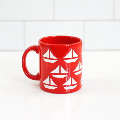 SOLD - Vintage Waechtersbach Red Sailboat Mug