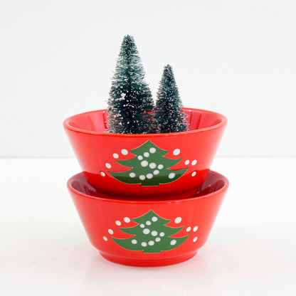SOLD - Vintage Waechtersbach Western Germany Christmas Tree Cereal Bowls