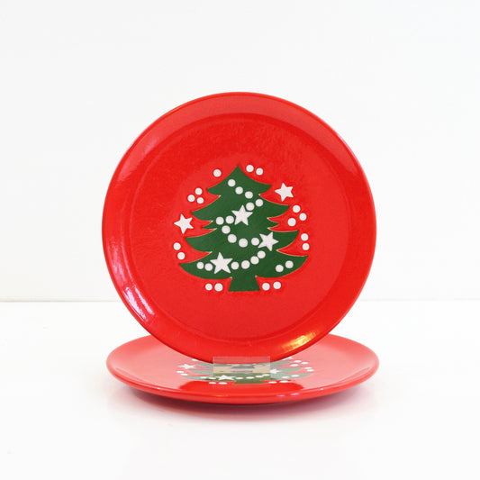SOLD - Vintage Waechtersbach Western Germany Christmas Tree Lunch Plates