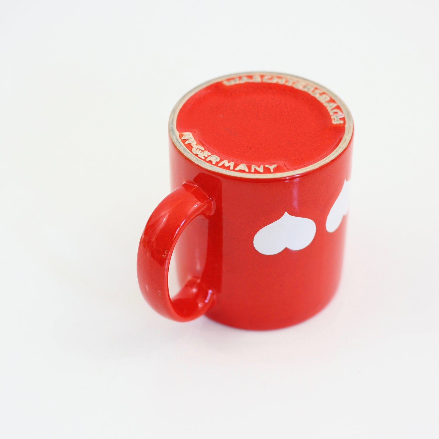 SOLD - Vintage Waechtersbach Germany Red & White Heart Mug
