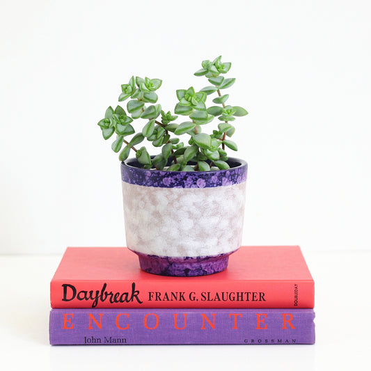 SOLD - Mid Century West German Purple Pottery Planter