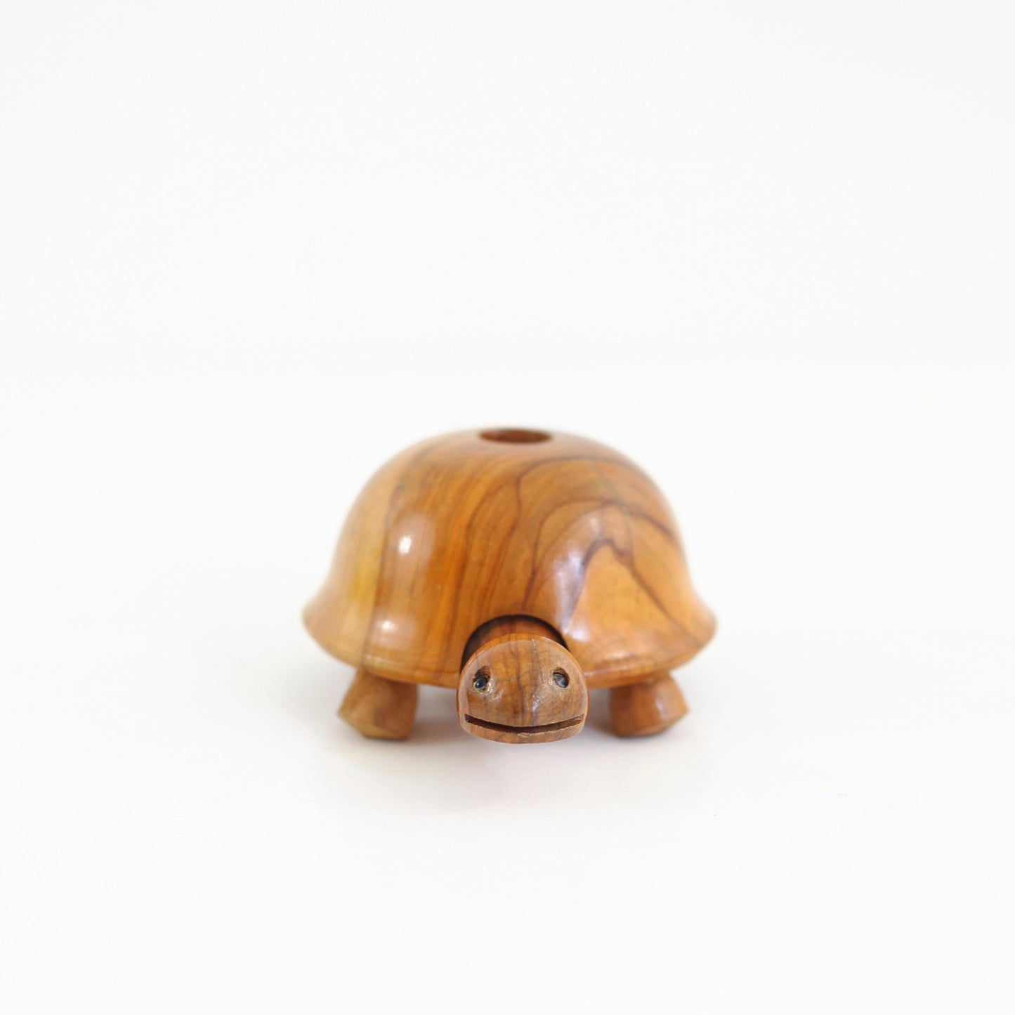SOLD - Vintage Wooden Turtle Candle Holder