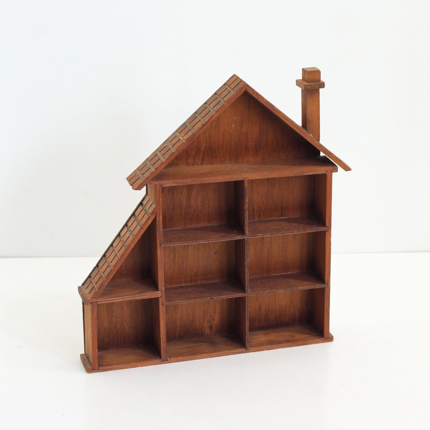 SOLD - Vintage Wood House Curio Display Shelf