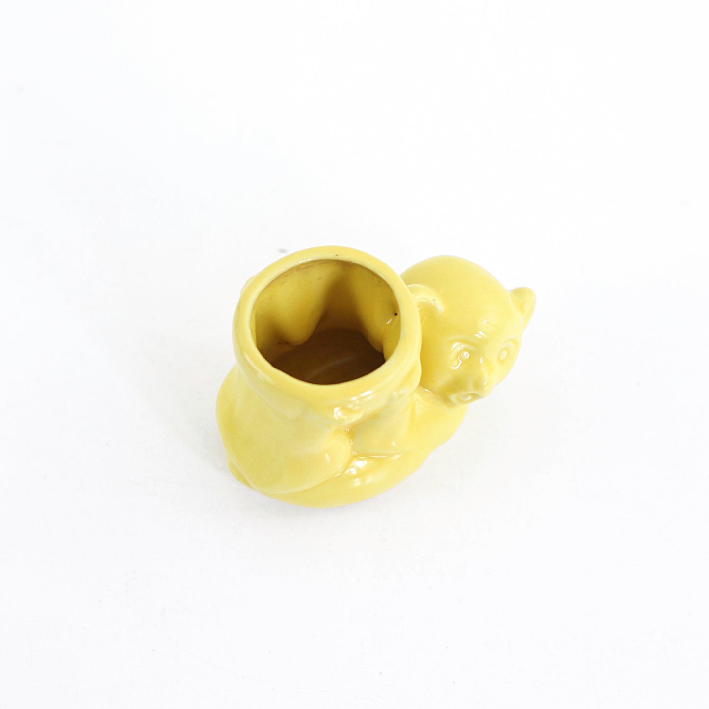 SOLD - 1940s Morton Pottery Yellow Bear Planter