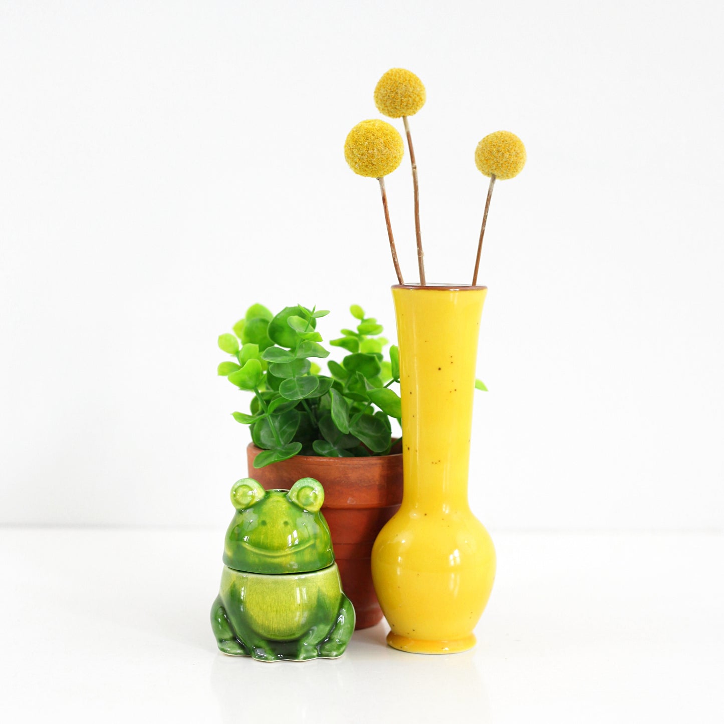 SOLD - Vintage Yellow Ceramic Vase