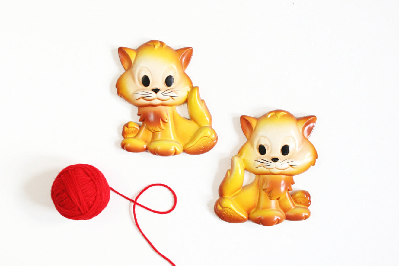 SOLD - Vintage Miller Studio Chalkware Kittens Wall Decor