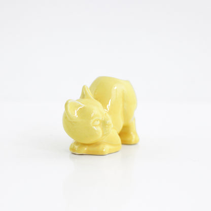 SOLD - 1940s Crouching Yellow Cat Planter by Morton Pottery