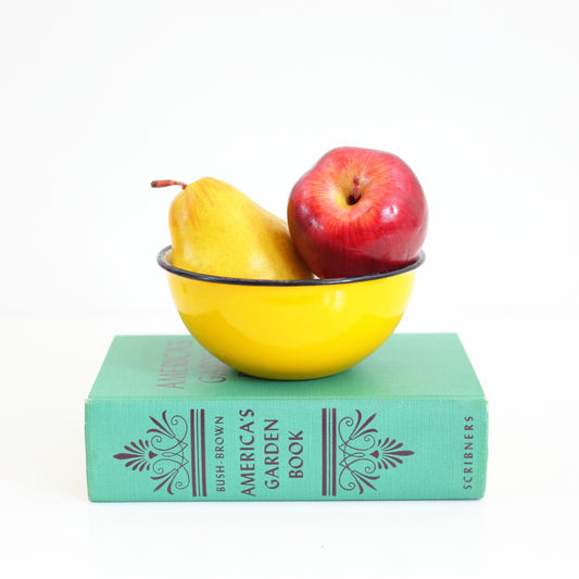 SOLD - Vintage Yellow Enamel Bowl