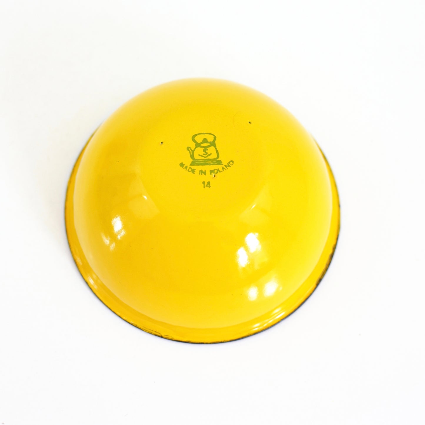 SOLD - Vintage Yellow Enamel Bowl