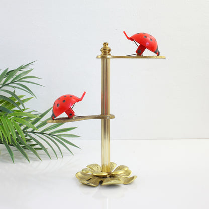 SOLD - Vintage Allied Brass Ladybug Clip Display Stand