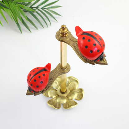 SOLD - Vintage Allied Brass Ladybug Clip Display Stand