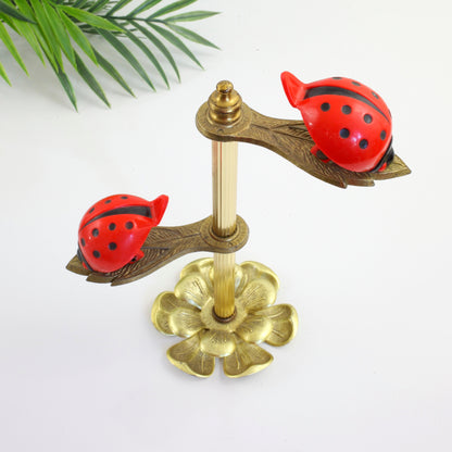 SOLD - Vintage Allied Brass Ladybug Clip Display Stand