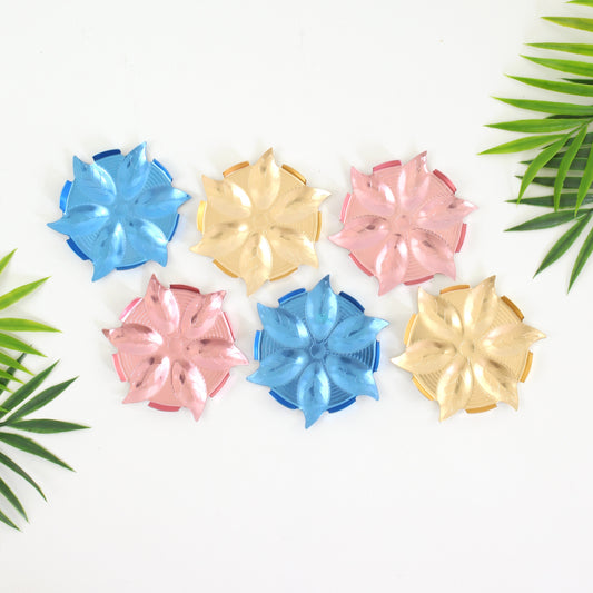 SOLD - Vintage Anodized Aluminum Leaf Drink Coasters