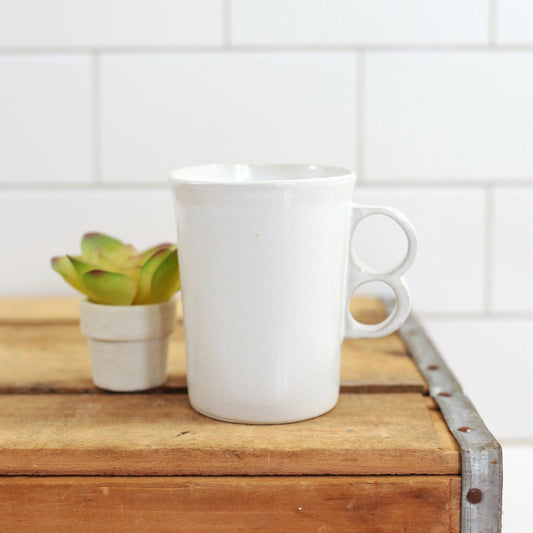 SOLD - Vintage Bennington Potters White Trigger Handle Mug