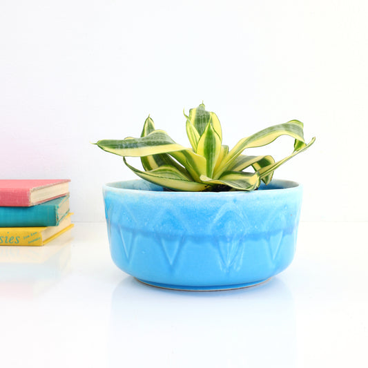 SOLD - Mid Century Blue Drip Glaze California Pottery Planter