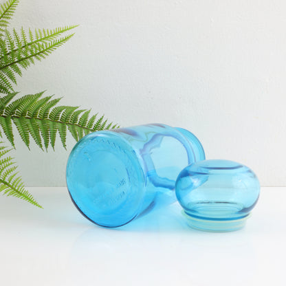 SOLD - Vintage Turquoise Blue Glass Apothecary Jar from Belgium