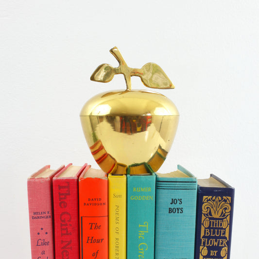 SOLD - Vintage Brass Apple Container