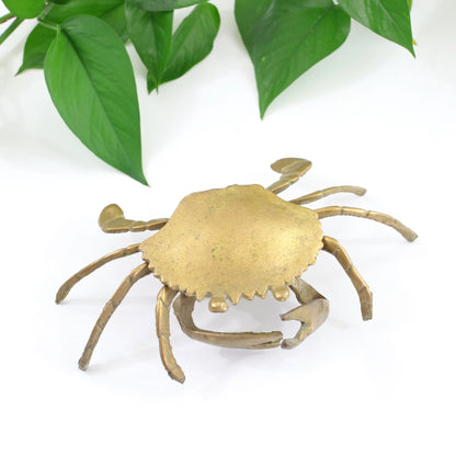 SOLD - Vintage Brass Crab Ashtray / Trinket Box