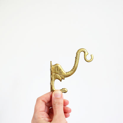 SOLD - Vintage Brass Elephant Hook