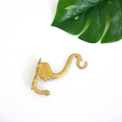 SOLD - Vintage Brass Elephant Hook