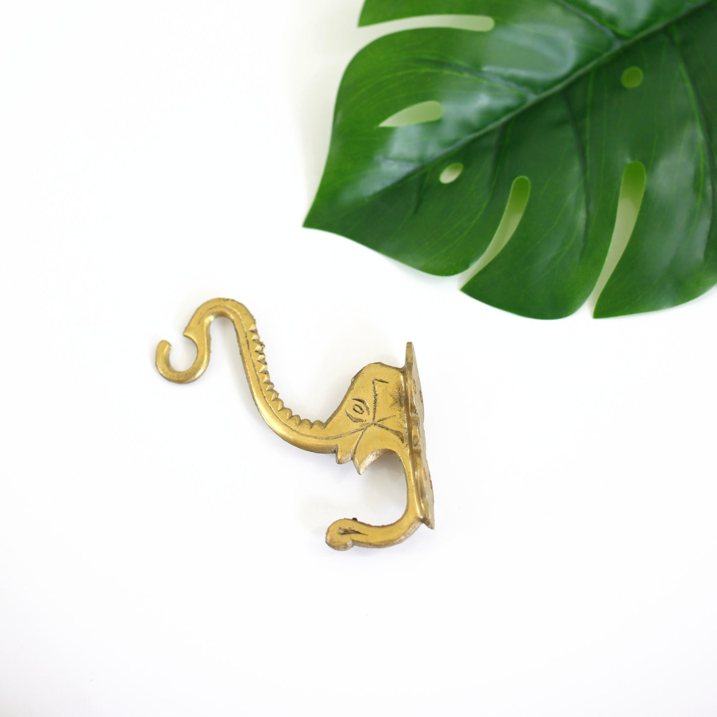 SOLD - Vintage Brass Elephant Hook