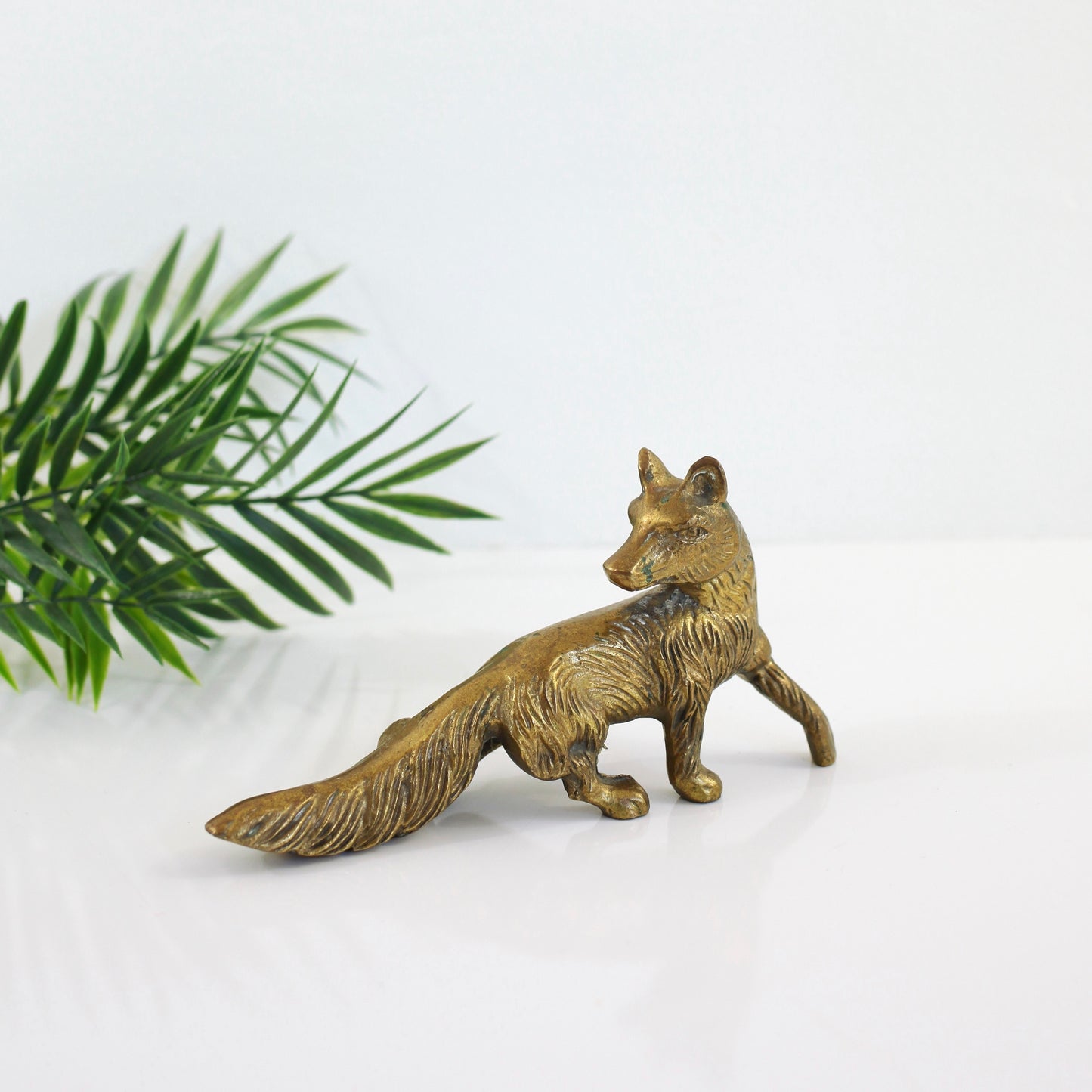 SOLD - Vintage Brass Fox Figurine