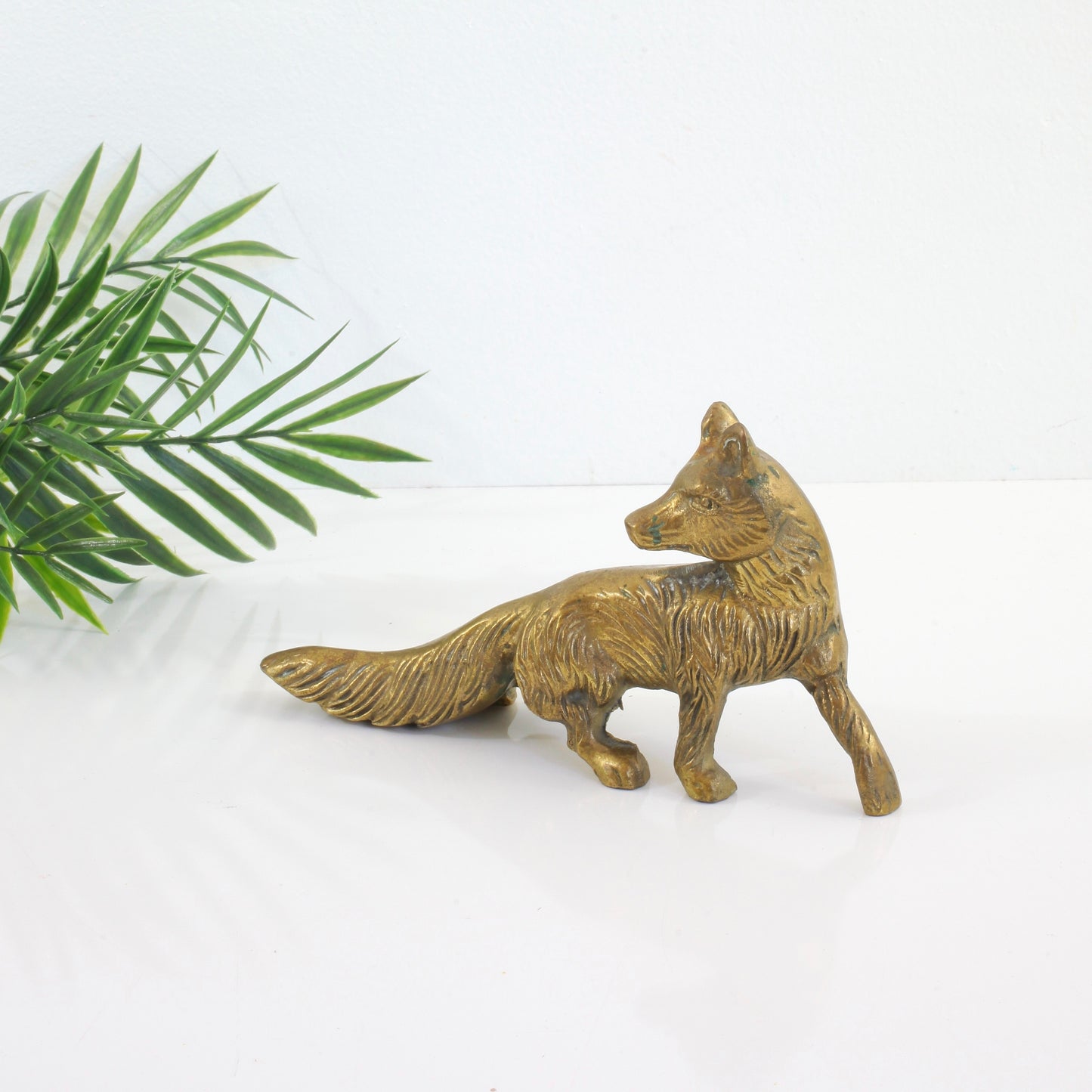 SOLD - Vintage Brass Fox Figurine
