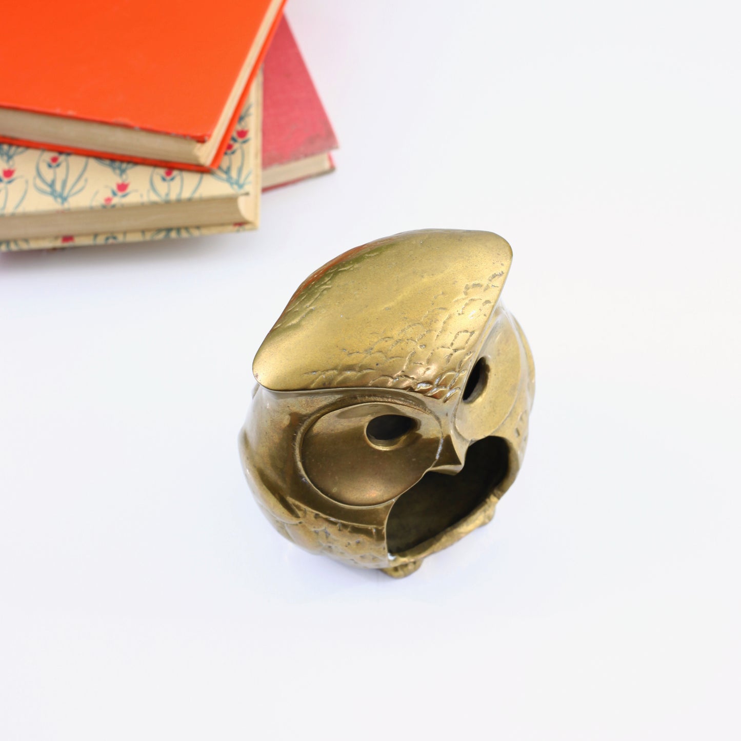 SOLD - Vintage Brass Owl Candle Holder