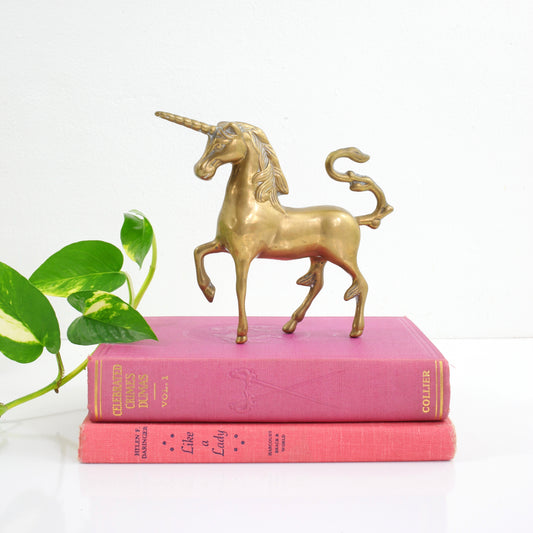 SOLD - Vintage Brass Unicorn Figurine