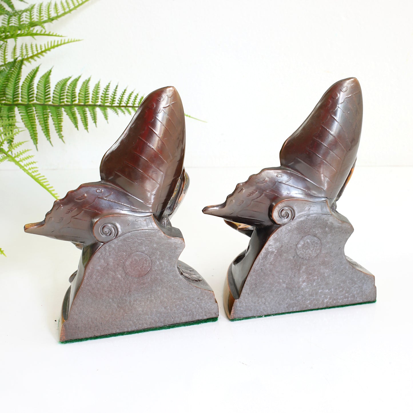 SOLD - Vintage Bronze Butterfly Bookends