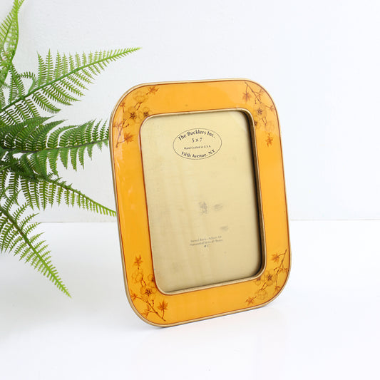 SOLD - Vintage Enamel Buckler's Picture Frame