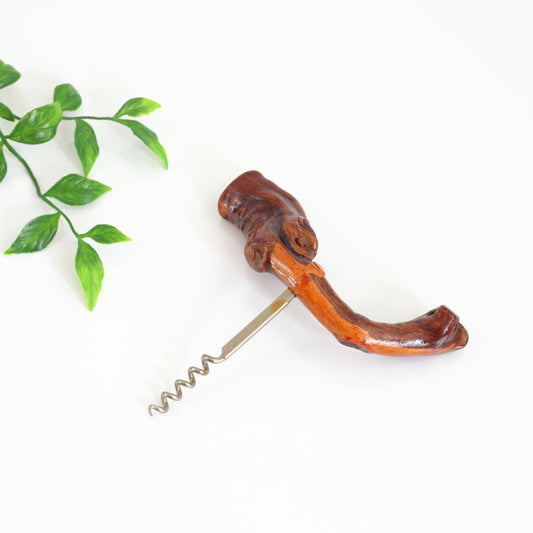 SOLD - Vintage Burl Wood Corkscrew