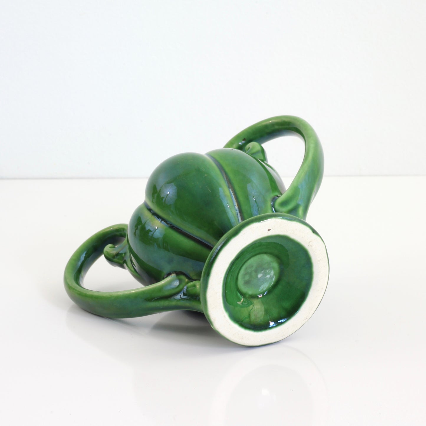 SOLD - Vintage 1930s Emerald Green Camark Double Handled Vase