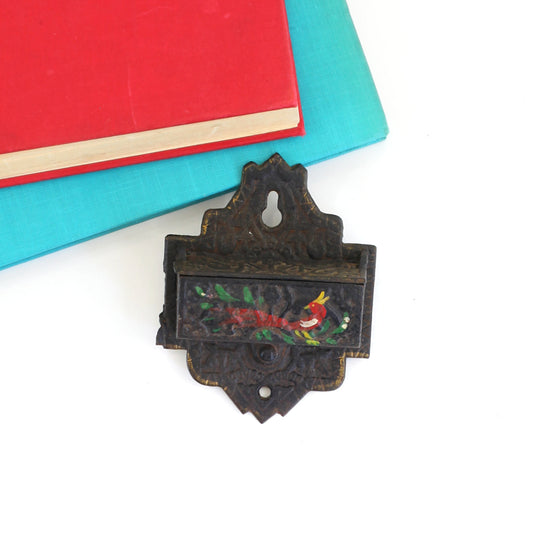 SOLD - Vintage Cast Iron Match Holder