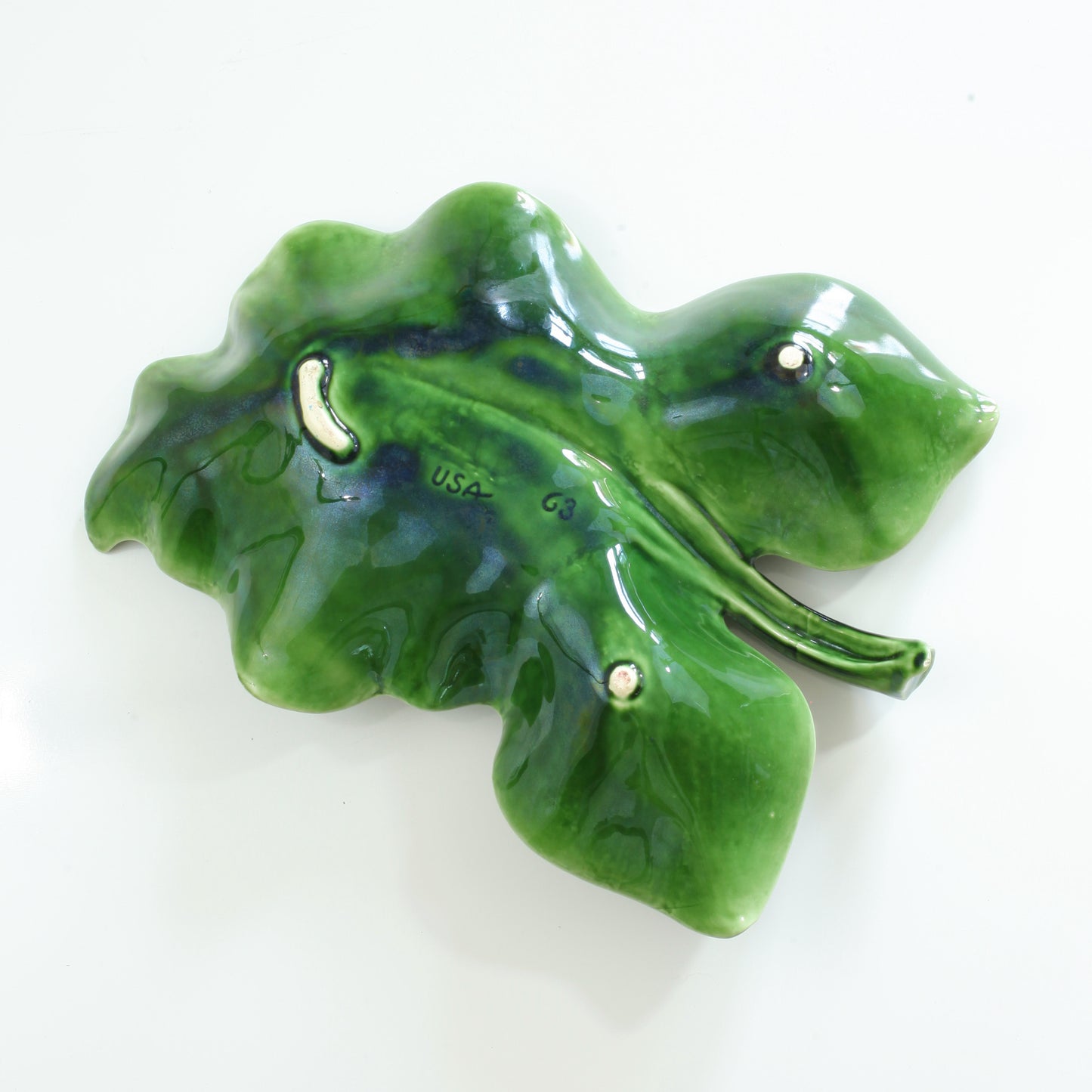 SOLD - XL Mid Century Ceramic Caladium Leaf Dish