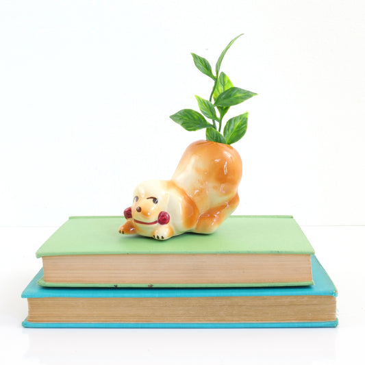 SOLD - Kitschy Vintage Ceramic Dog Vase