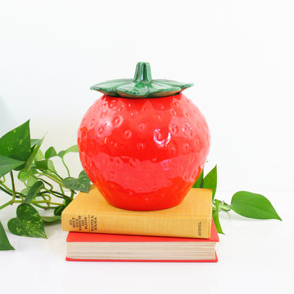 SOLD - Vintage Strawberry Cookie Jar