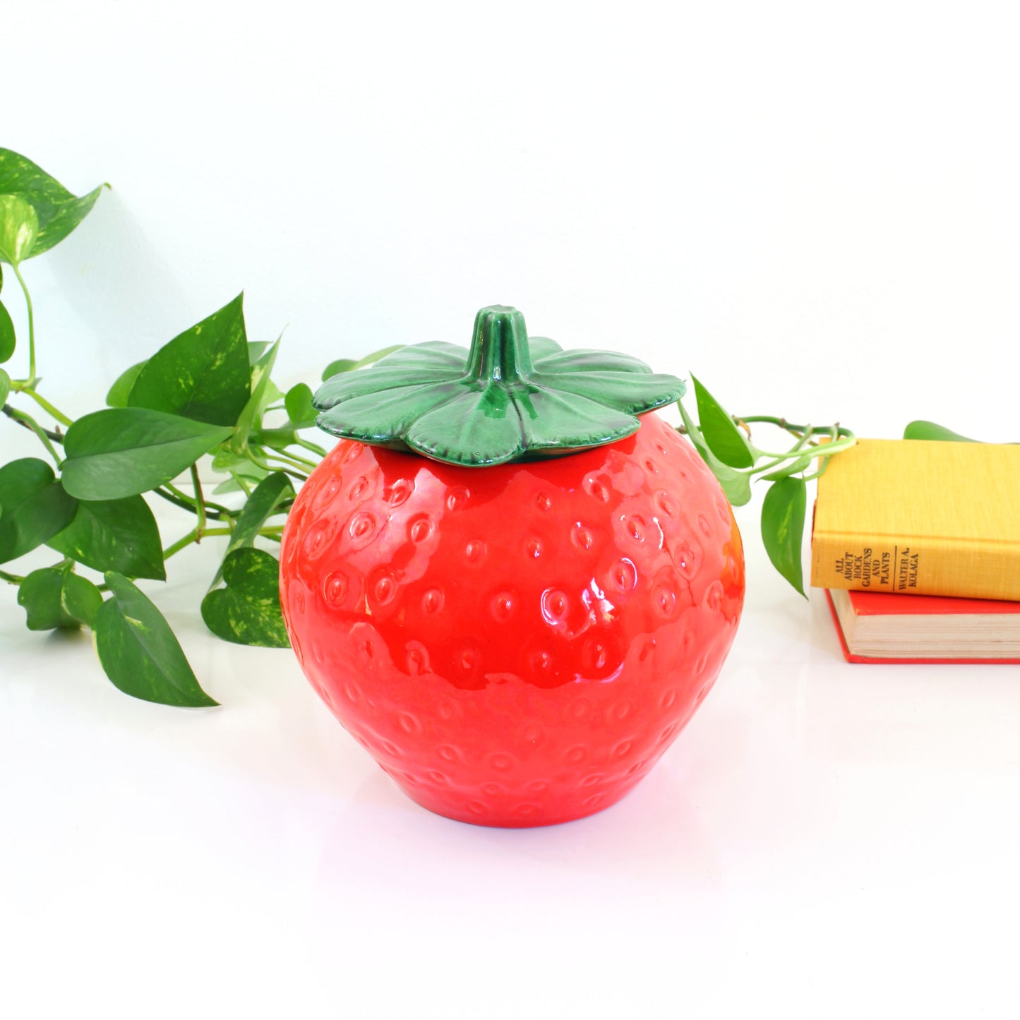 SOLD - Vintage Strawberry Cookie Jar