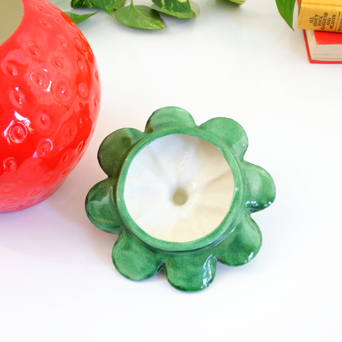 SOLD - Vintage Strawberry Cookie Jar