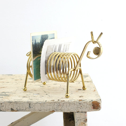 SOLD - Mid Century Coiled Wire Animal Letter Holder