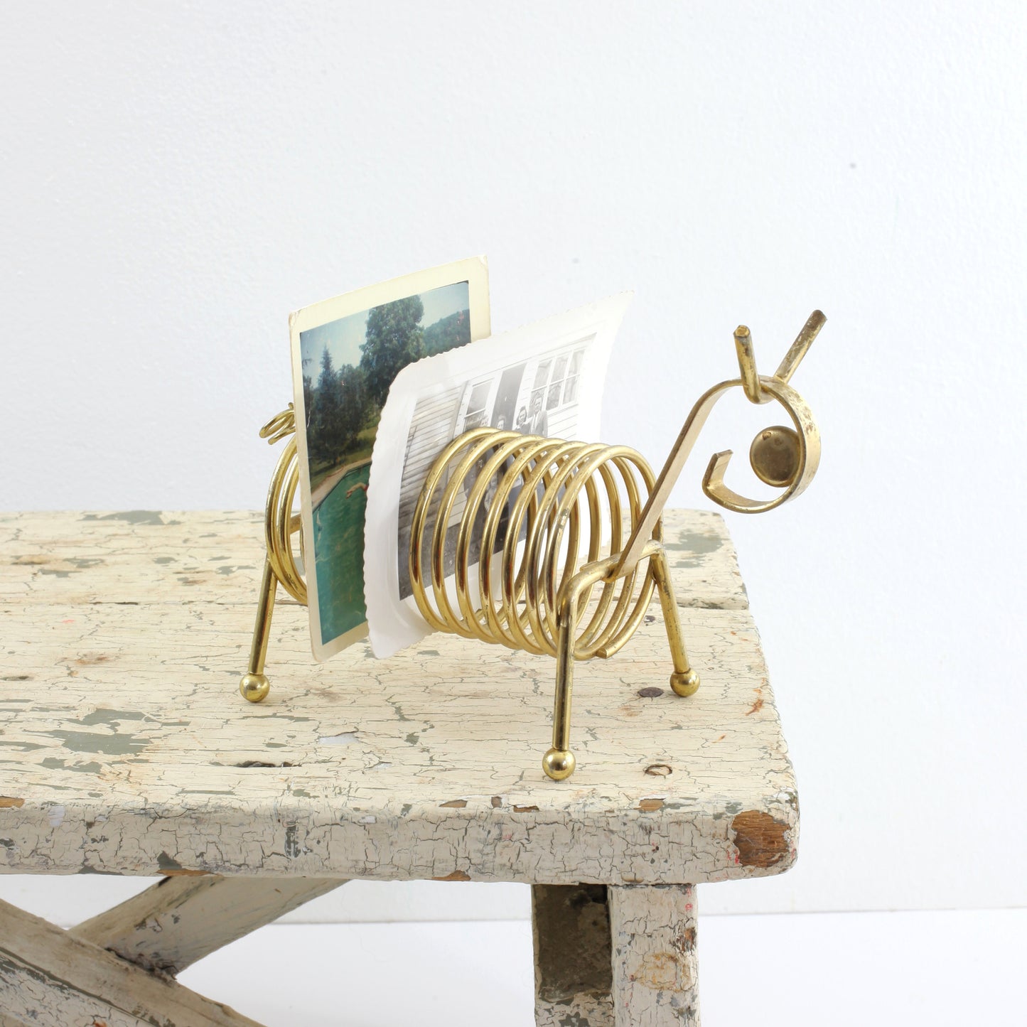 SOLD - Mid Century Coiled Wire Animal Letter Holder
