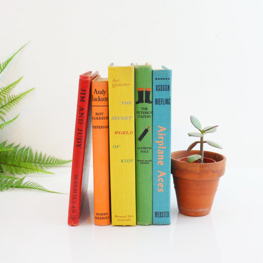 SOLD - Vintage Kid-Themed Rainbow Books Collection *Free US Shipping*