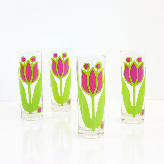 SOLD - Vintage Colony Glass Tulip Iced Tea Glasses
