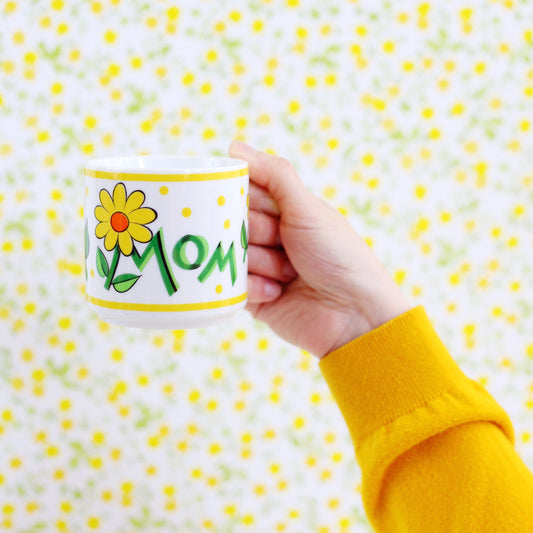 SOLD - Vintage Mom Mug / Retro Yellow Flowers