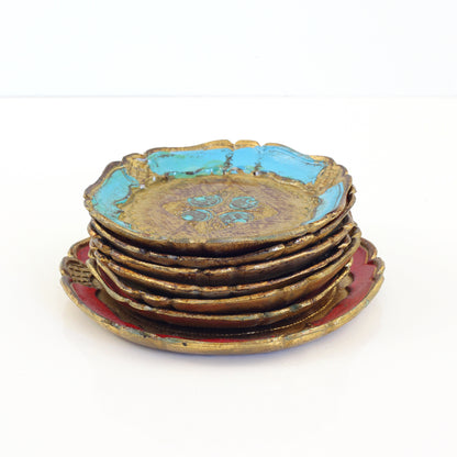 SOLD - Vintage Italian Florentine Coasters Set