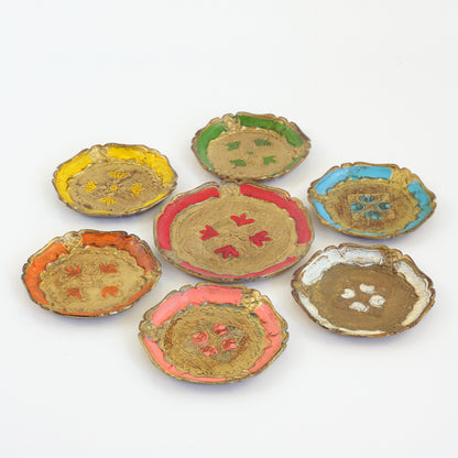 SOLD - Vintage Italian Florentine Coasters Set