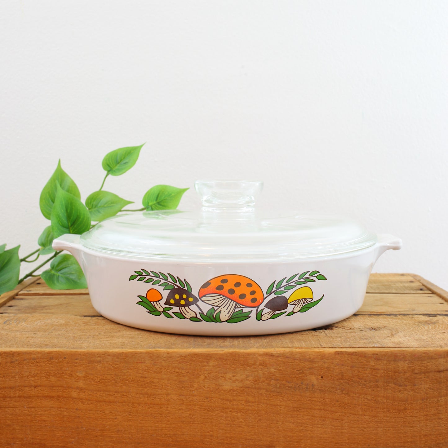 SOLD - Vintage Corning Ware Merry Mushroom Casserole Dish With Lid
