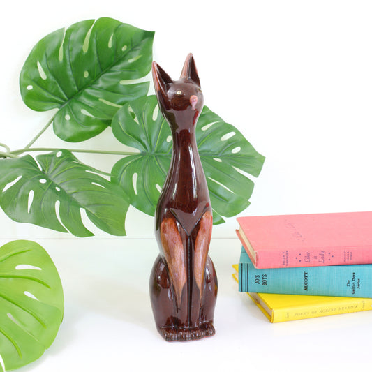 SOLD - Mid Century Drip Glaze Cat