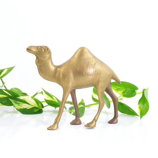 SOLD - Vintage Etched Brass Camel Figurine